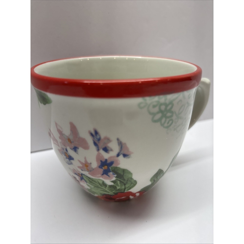 2 Pioneer Woman Coffee Mugs Country Garden Red Sage Yellow Cottage Floral